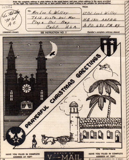 Undated V-mail Sheet